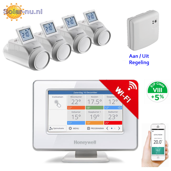 stijfheid Empirisch analyseren Honeywell evohome Wi-Fi, 4-zone radiator + ketel pakket Aan / Uit  ATP924M3020 - I-Thermostaten Evohome - solar-nu.webshop.nl