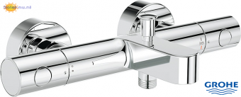 Grohe Grohtherm 1000 Cosmopolitan Badthermostaat met omstel + koppelingen chroom