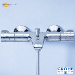 Grohe Grohtherm 800 Badthermostaat met omstel + koppelingen chroom