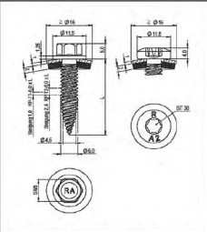 221201clickfit zelftappende plaat schroef 60 x 25 mm sw10 hext30 002