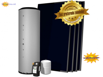 Zonneboiler Hrs300D/10,0 (300 liter met dubbel spiraal staand vat / 4 collectoren 2,5)