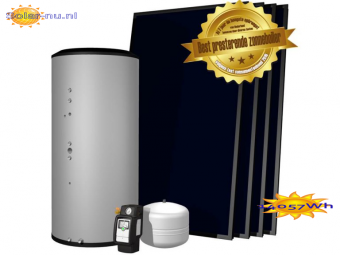 Zonneboiler Hrs400D/10,0 (400 liter met dubbel spiraal staand vat / 4 collectoren 2,5)