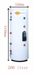 Zonne-energie Opslagboiler Inhoud 200L 2 Coils