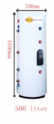 Zonne-energie Opslagboiler Inhoud 500L 2 Coils