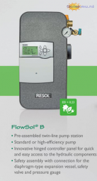 RESOL FlowSol ® B HE pompstation met Controller Resol BX