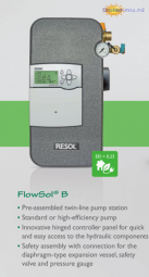 RESOL FlowSol ® B HE pompstation met Controller Resol BX Plus