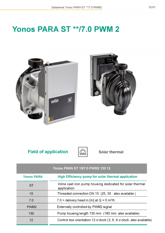 Wilo Yonos Para ST15/7 PWM2 130 mm