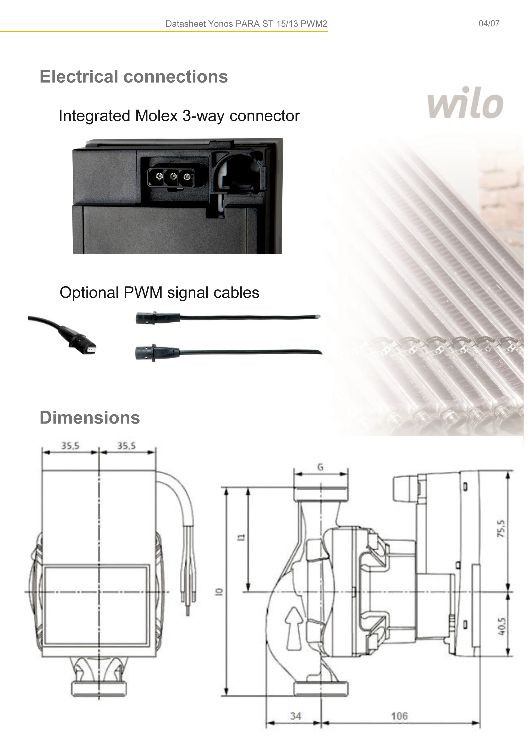 Wilo Yonos Para ST 15 / 13 PWM2 HE - 130mm (1