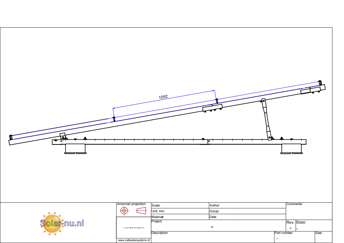 Verlengset zonneschans - 1010-1046mm.(max.1052mm.)