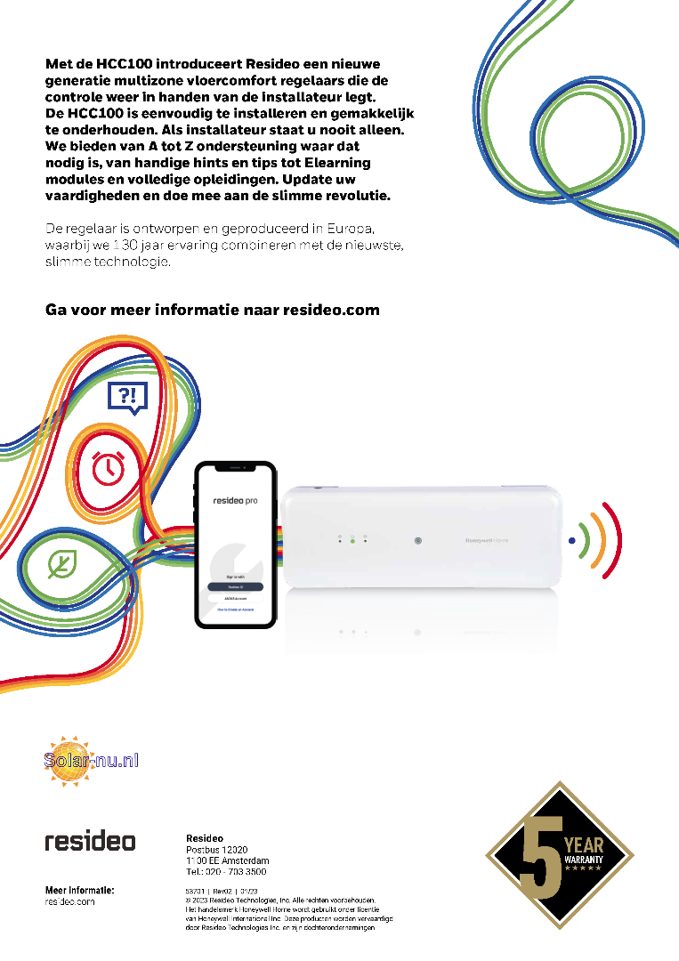 HCC100M2022 Multizone-regelaar voor vloerverwarming