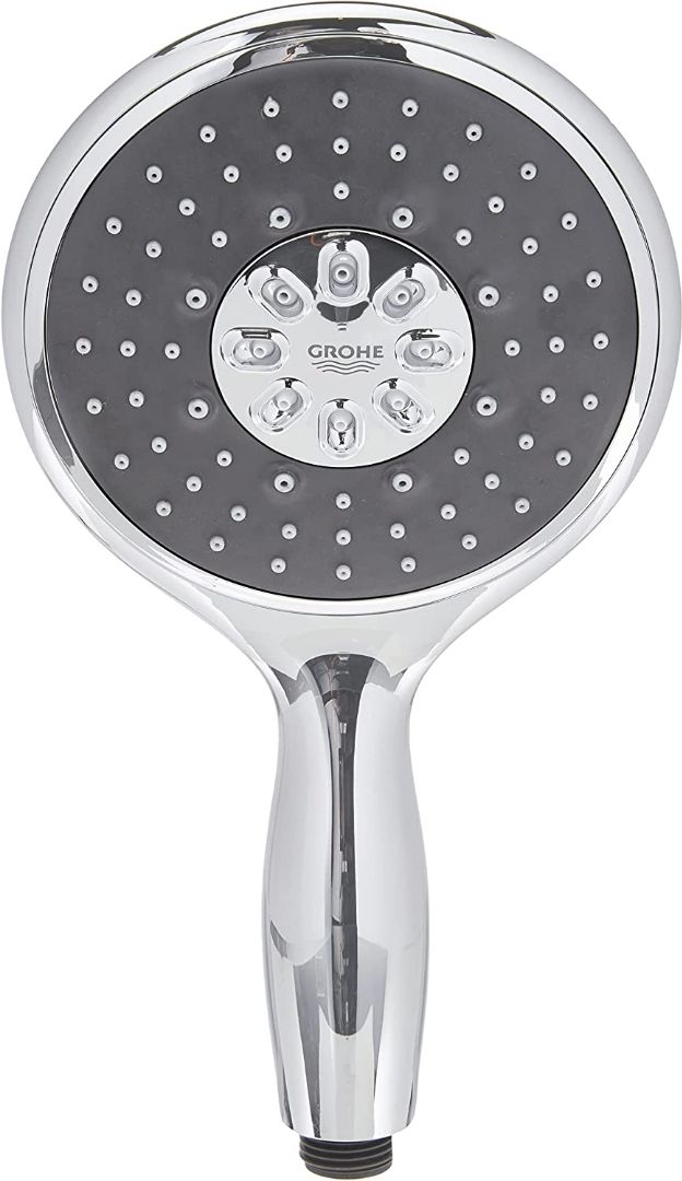 GROHE Vitalio Rain 130 - handdouche (waterbesparend, 4 straalsoorten, universeel bevestigingssysteem, one-click-straalinstelling), rond, chroom, 26107000 