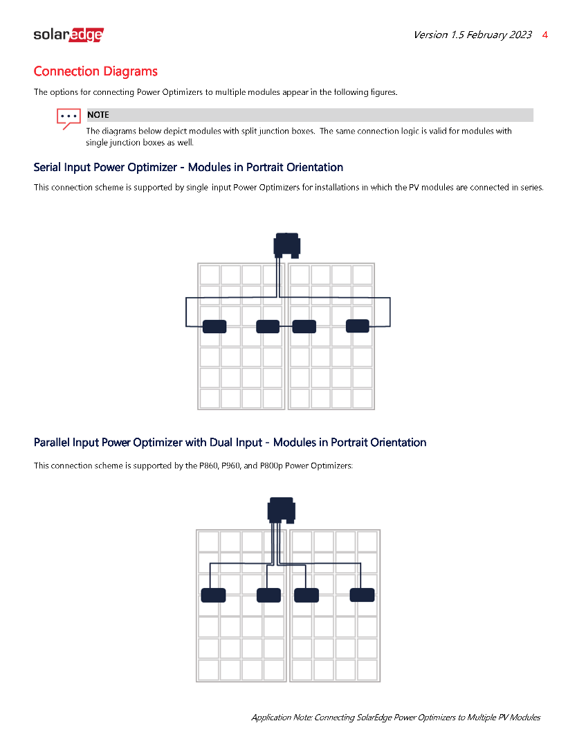 Connecting SolarEdge Power Optimizers to Multiple PV Modules