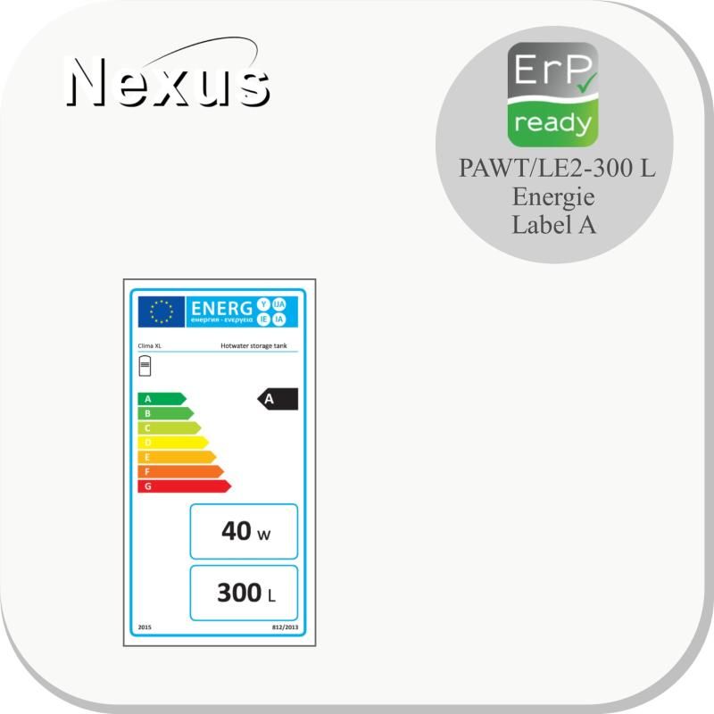 NEXUS RVS Hygiëne Zonneboiler(RVS) PAWT-300L/LE2 2x Spiraal warmtewisselaars RVS